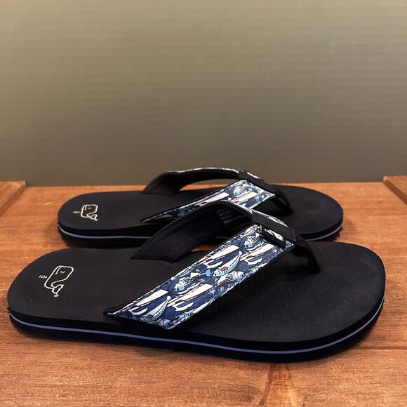 Vineyard Vines Womens Blue Fish Classic Flip Flops Sandals Size 6 - Picture 4 of 8